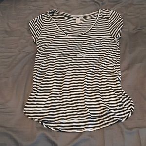 black & white striped t shirt